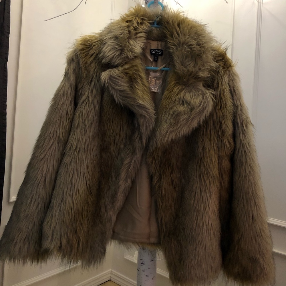 Top shop faux fur jacket